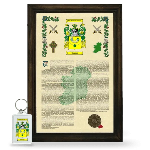 Claraye Framed Armorial History and Keychain - Brown