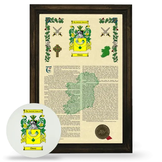 Cleary Framed Armorial History and Mouse Pad - Brown