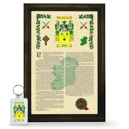 Clerrie Framed Armorial History and Keychain - Brown