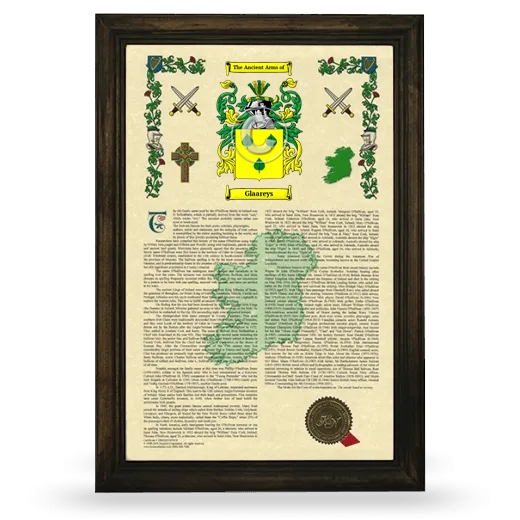 Glaareys Armorial History Framed - Brown