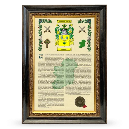 MacLery Armorial History Framed - Heirloom