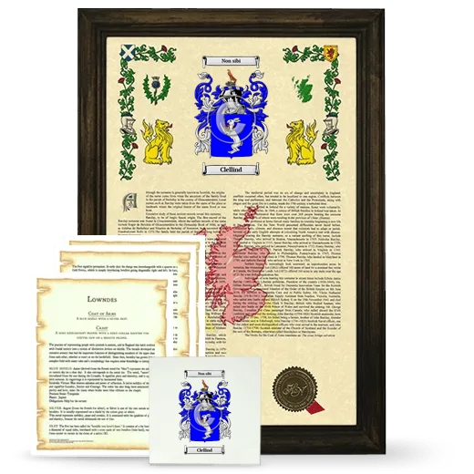 Clellind Framed Armorial, Symbolism and Large Tile - Brown