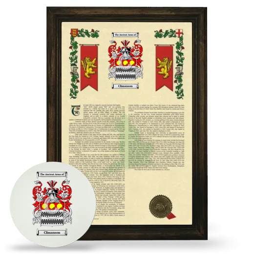 Climanson Framed Armorial History and Mouse Pad - Brown