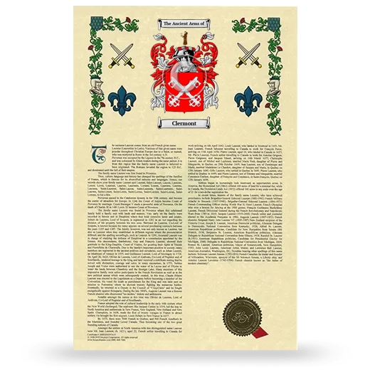 Clermont Armorial History with Coat of Arms