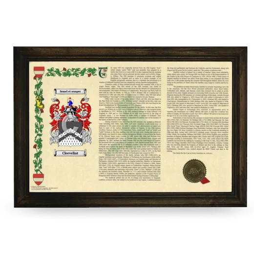 Cleevelint Armorial Landscape Framed - Brown