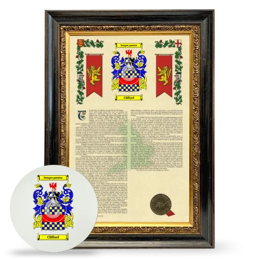 Clifford Framed Armorial History and Mouse Pad - Heirloom