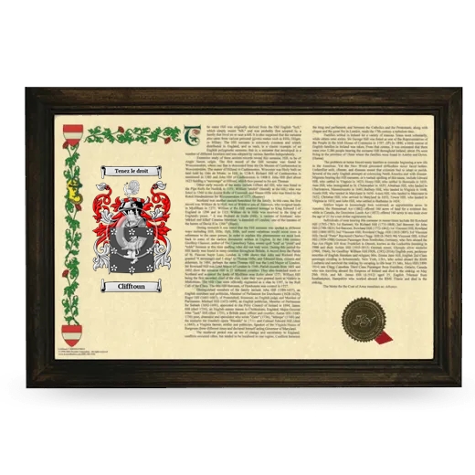 Clifftoun Armorial Landscape Framed - Brown