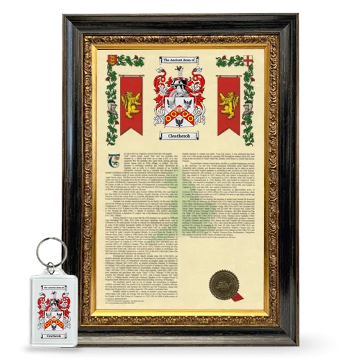 Cleatheroh Framed Armorial History and Keychain - Heirloom