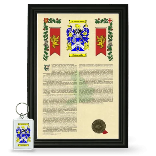 Cloteworthe Framed Armorial History and Keychain - Black