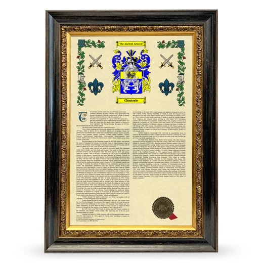 Clouterie Armorial History Framed - Heirloom