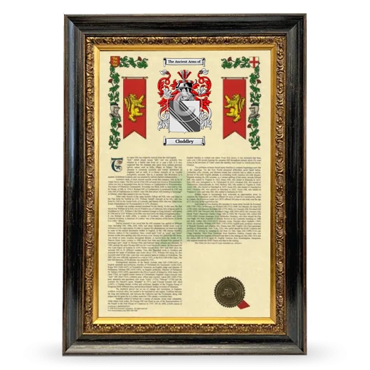 Cluddley Armorial History Framed - Heirloom