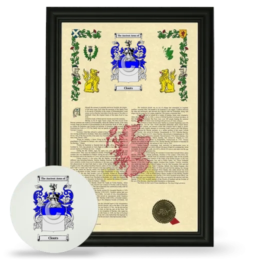 Clonts Framed Armorial History and Mouse Pad - Black