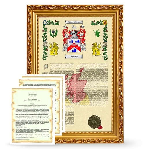 Ackrind Framed Armorial History and Symbolism - Gold