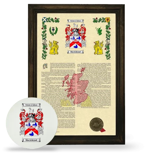 MacAckrynd Framed Armorial History and Mouse Pad - Brown