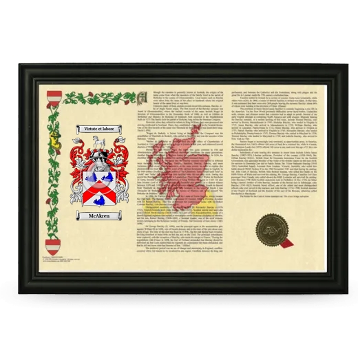 McAkren Armorial Landscape Framed - Black