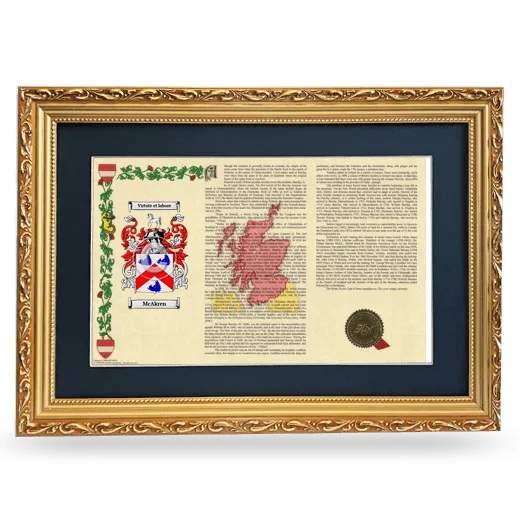 McAkren Deluxe Armorial Landscape Framed - Gold