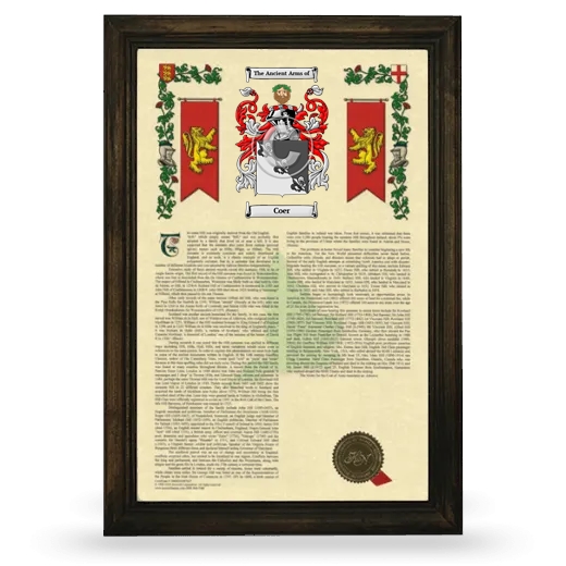 Coer Armorial History Framed - Brown