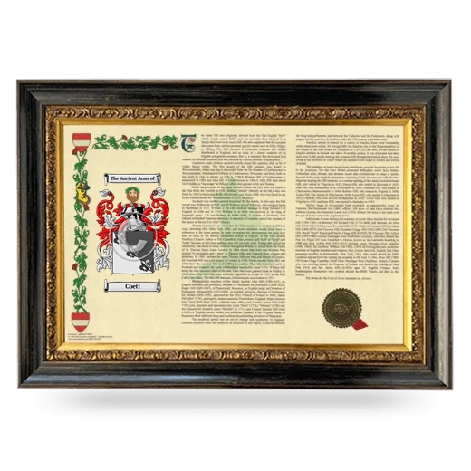 Coett Armorial Landscape Framed - Heirloom