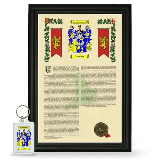 Cockfield Framed Armorial History and Keychain - Black