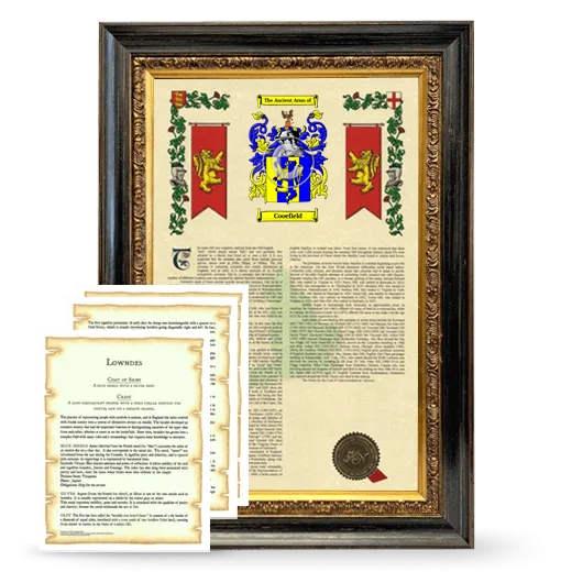Cooefield Framed Armorial History and Symbolism - Heirloom