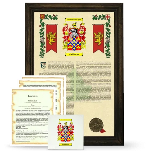 Coddinton Framed Armorial, Symbolism and Large Tile - Brown