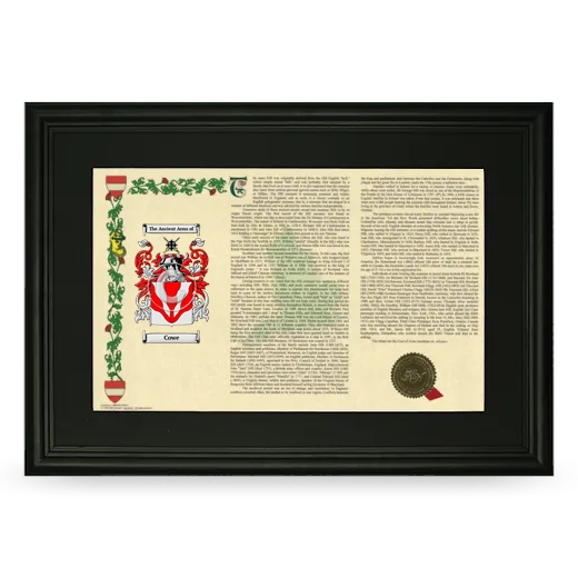 Cowe Deluxe Armorial Landscape Framed- Black