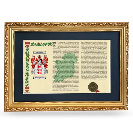 Cockughlant Deluxe Armorial Landscape Framed - Gold