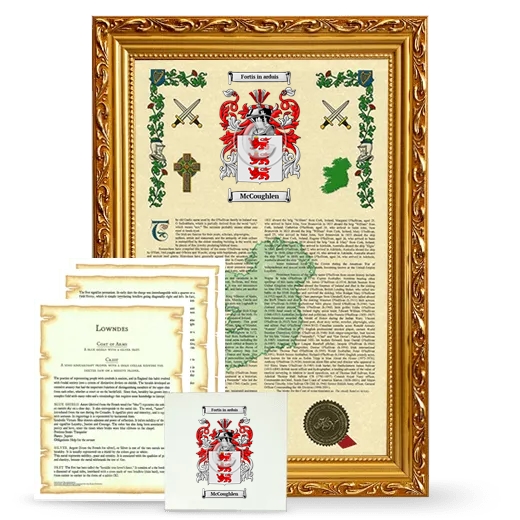 McCoughlen Framed Armorial, Symbolism and Large Tile - Gold