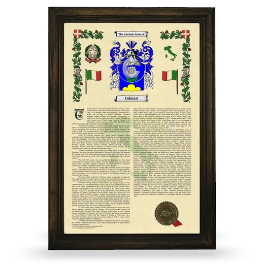 Colaizzi Armorial History Framed - Brown