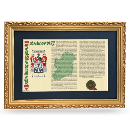 Cockalement Deluxe Armorial Landscape Framed - Gold