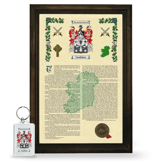 Cooaleham Framed Armorial History and Keychain - Brown