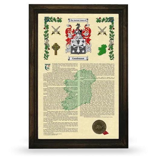 Cooalemant Armorial History Framed - Brown