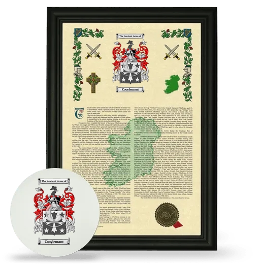 Cooylemant Framed Armorial History and Mouse Pad - Black