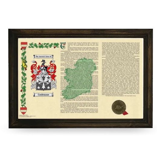 Coulemane Armorial Landscape Framed - Brown