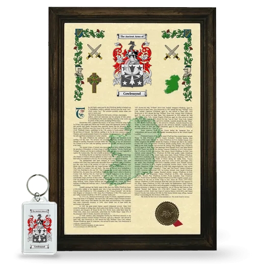 Cowlemynd Framed Armorial History and Keychain - Brown