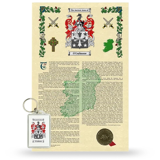 O'Coylmane Armorial History and Keychain Package