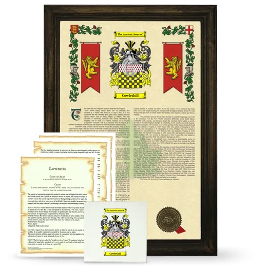 Cowleshill Framed Armorial, Symbolism and Large Tile - Brown
