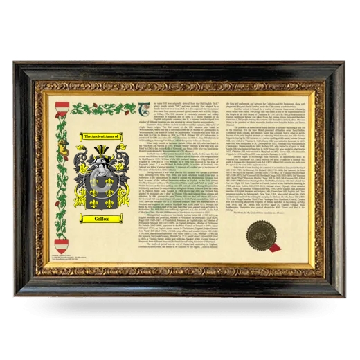 Golfox Armorial Landscape Framed - Heirloom