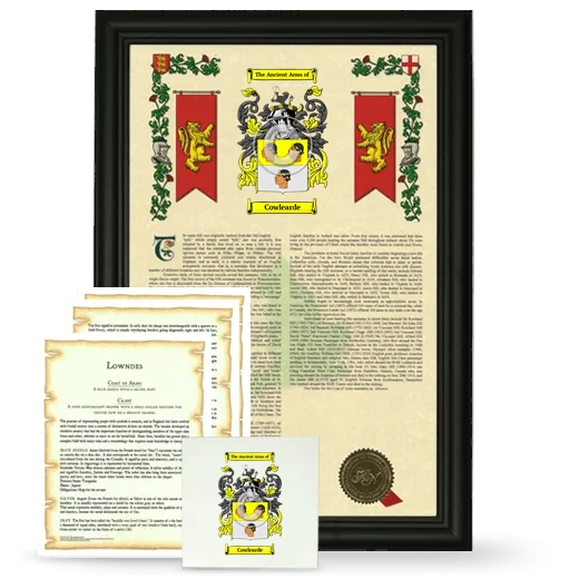 Cowlearde Framed Armorial, Symbolism and Large Tile - Black