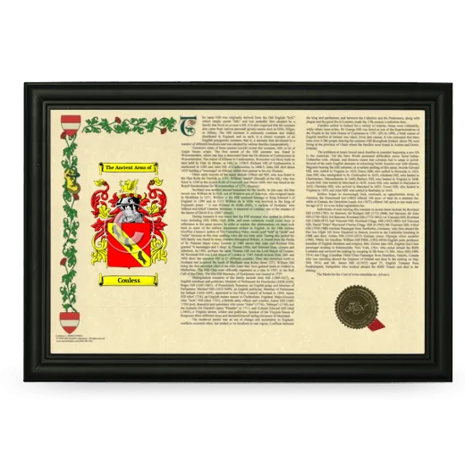 Couless Armorial Landscape Framed - Black