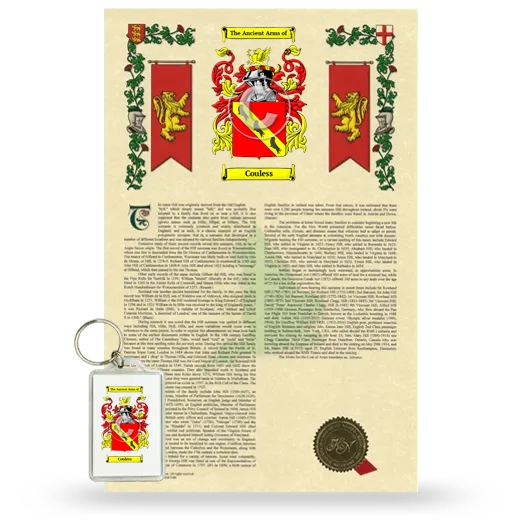 Couless Armorial History and Keychain Package