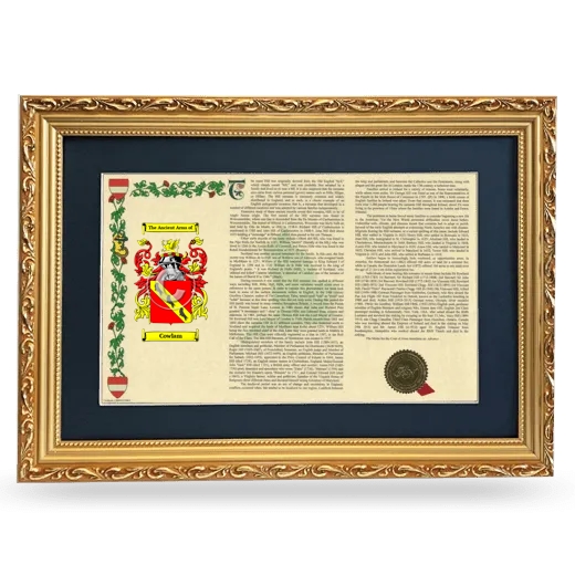 Cowlam Deluxe Armorial Landscape Framed - Gold