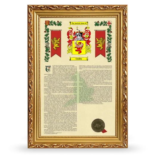 Couley Armorial History Framed - Gold