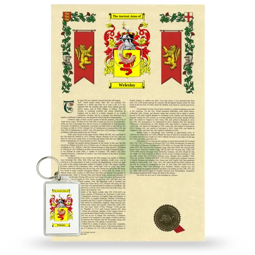 Weleslay Armorial History and Keychain Package