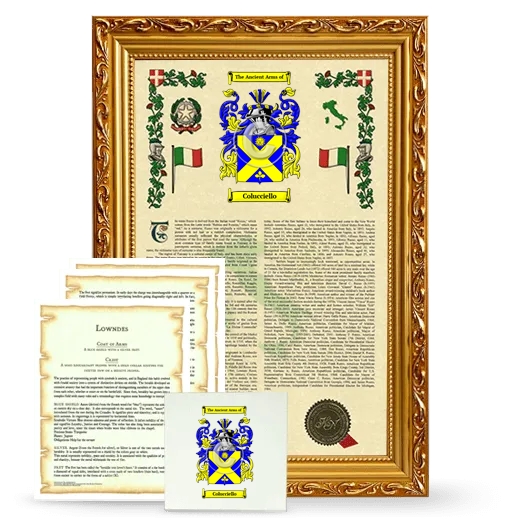 Colucciello Framed Armorial, Symbolism and Large Tile - Gold