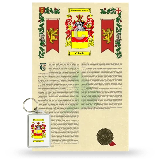 Colevile Armorial History and Keychain Package