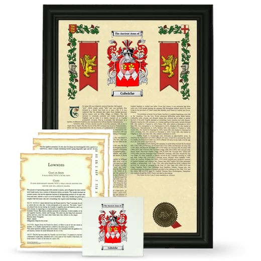 Colwiche Framed Armorial, Symbolism and Large Tile - Black