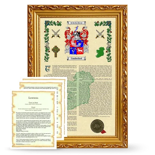 Comberfard Framed Armorial History and Symbolism - Gold