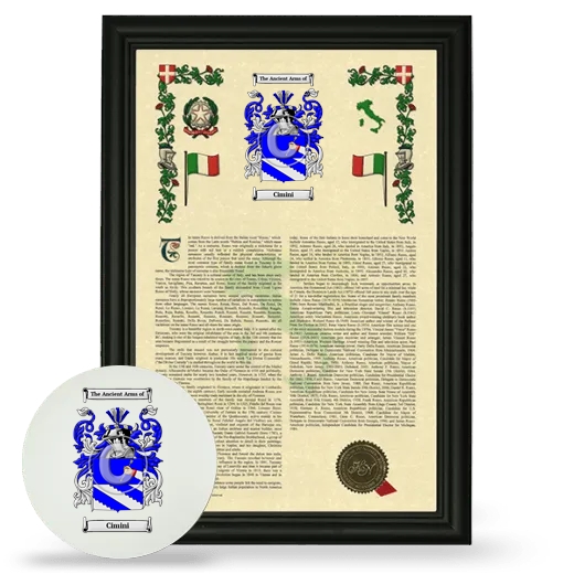 Cimini Framed Armorial History and Mouse Pad - Black