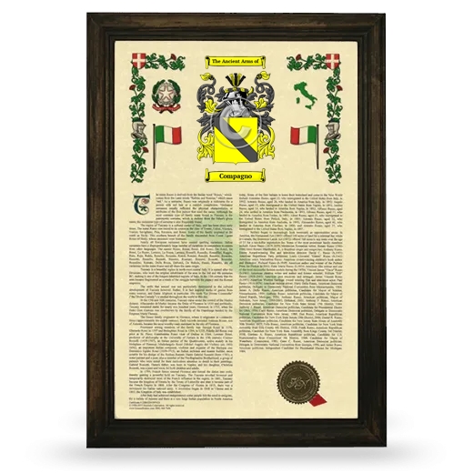 Compagno Armorial History Framed - Brown